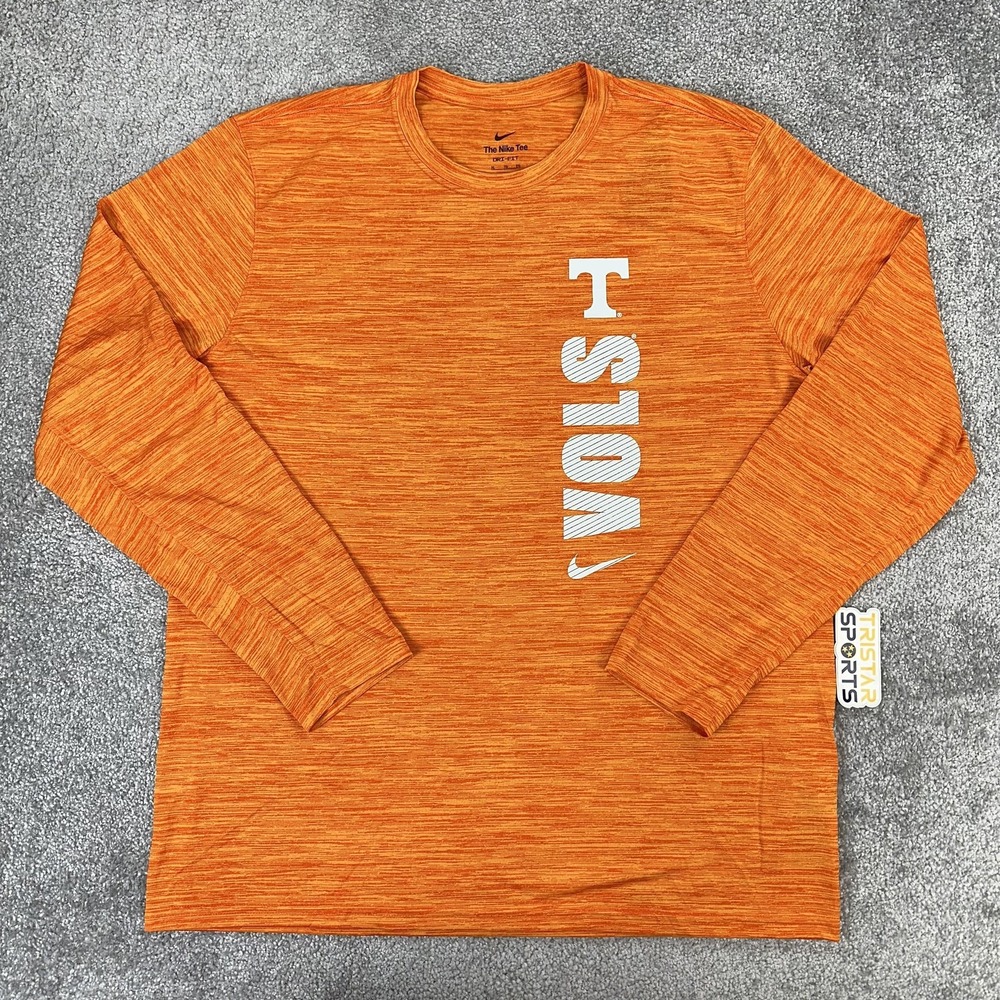 Tennessee Volunteers Shirt Mens XL Orange NCAA Football Nike Dri Fit Long Sleeve